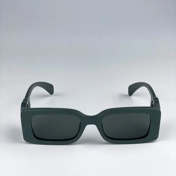 Gucci GG1325S 003 Sunglasses Grey Smoke Grey Rectangle Women